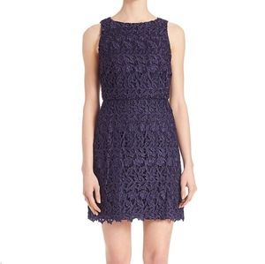 Alice + Olivia Guipure Lace Overlay Navy Dress